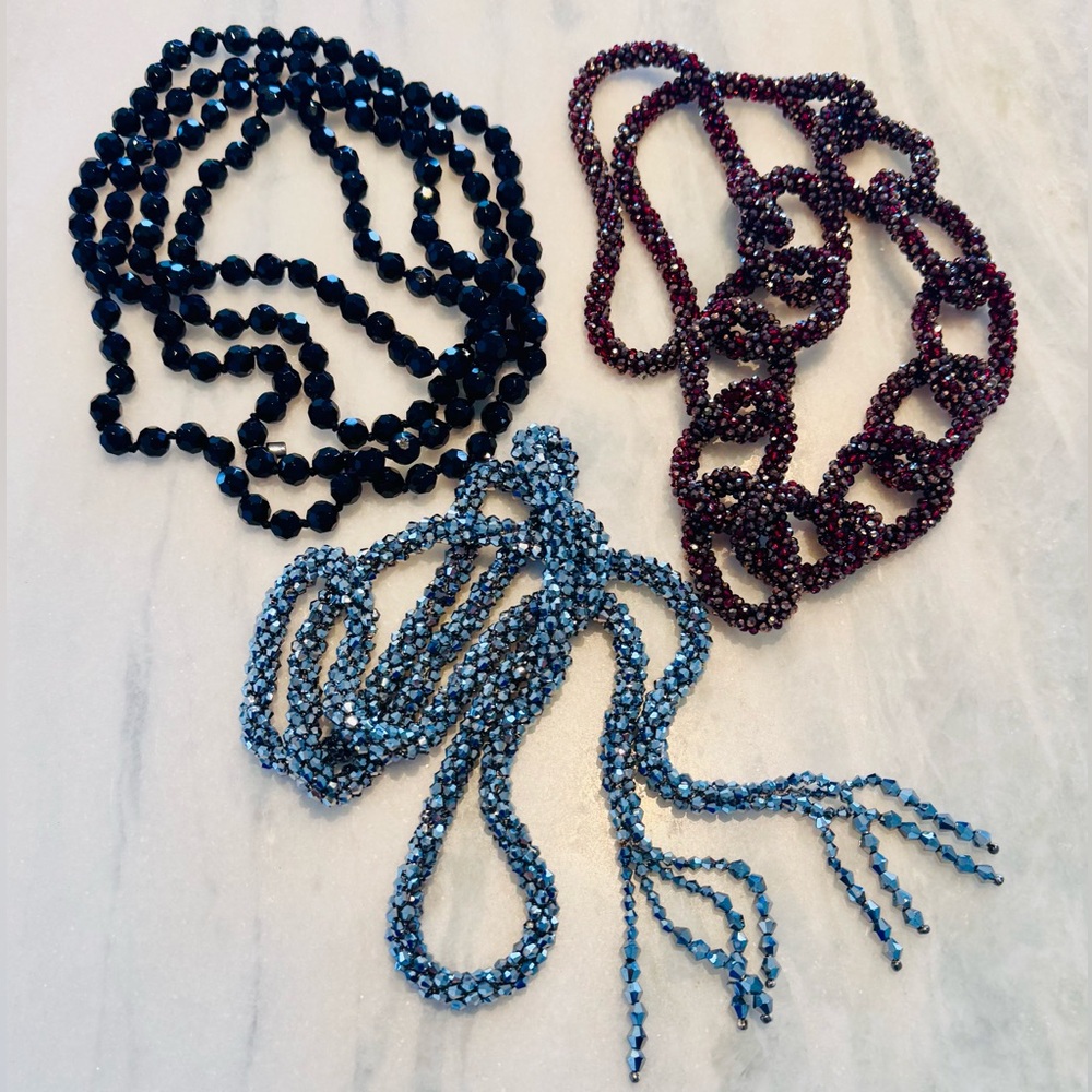 Long Beaded Necklaces-a Lariat, a chain, a loop